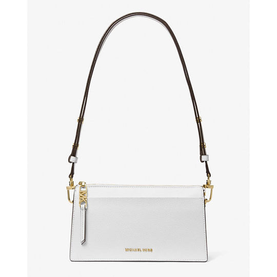 Michael Kors EMPIRE White Leather Convertible Crossbody Bag