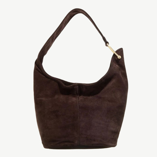 Michael Kors SONNY HOBO Chocolate Suede Shoulder Bag