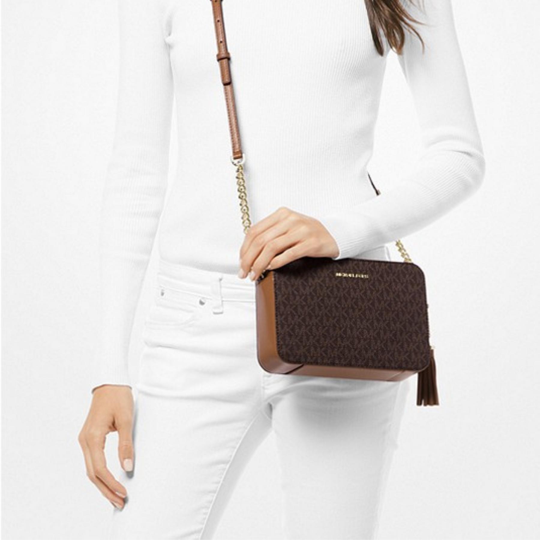 Michael kors large crossbody bag clearance brown