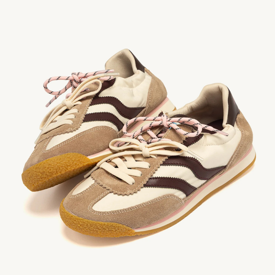 MRP.Star PURE Cream & Burgundy Trainers