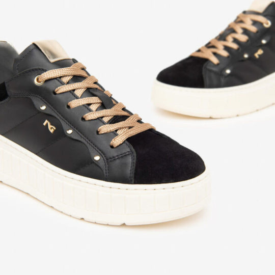 Nero Giardini BOBBI Black Leather Trainers