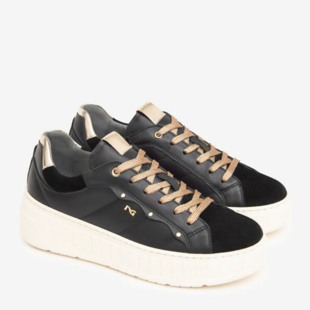 Nero Giardini BOBBI Black Leather Trainers