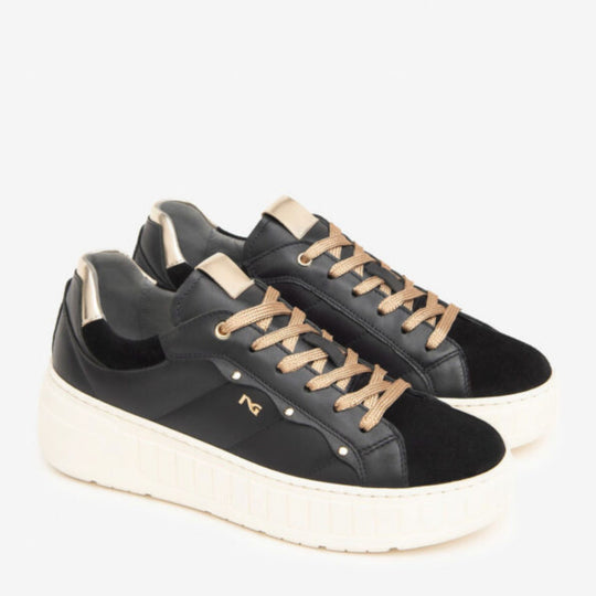 Nero Giardini BOBBI Black Leather Trainers