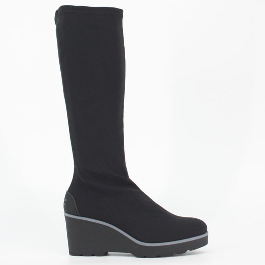 Pedro Miralles AMSTEL Knee High Black Wedge Boots