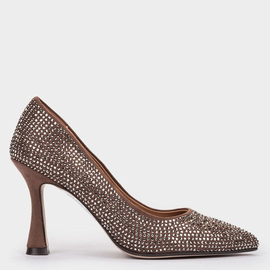 Pedro Miralles Yves Studded Sparkle Taupe Pump