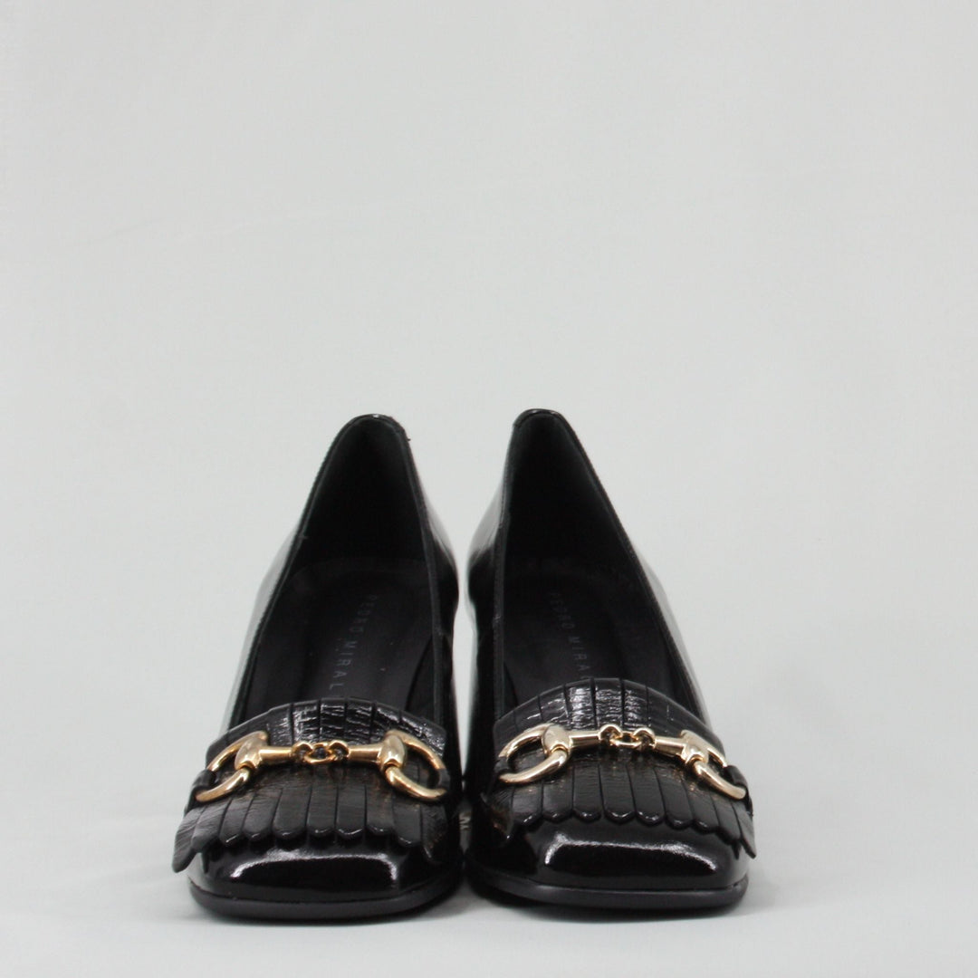 Pedro Miralles ATHENA Black Patent Court Shoes