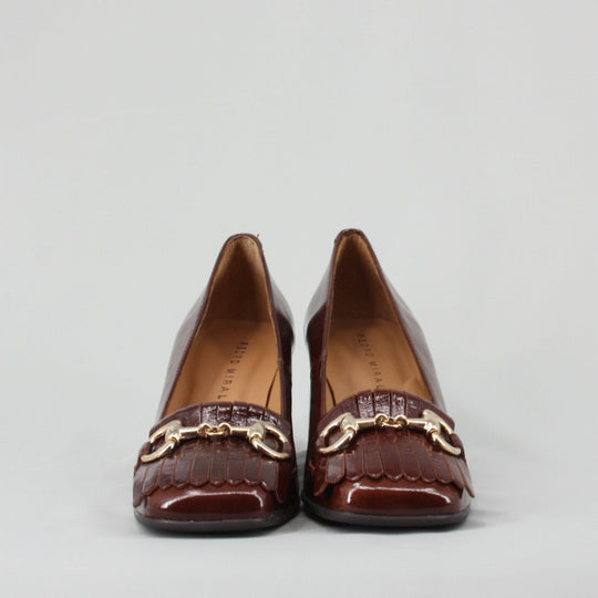 Pedro Miralles ATHENA Brown Patent Court Shoes
