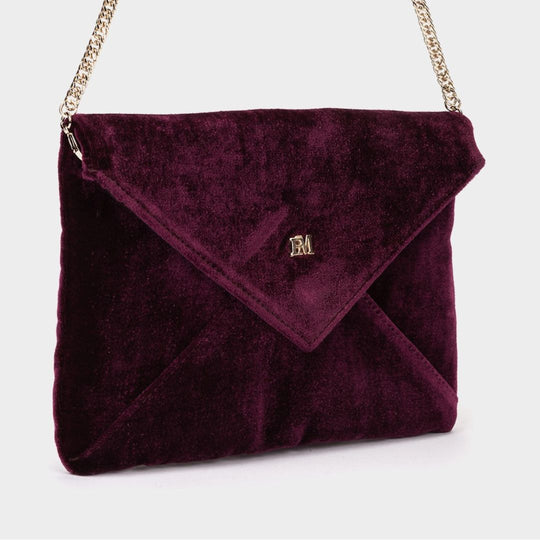 Pedro Miralles MOS Burgundy Envelope Clutch
