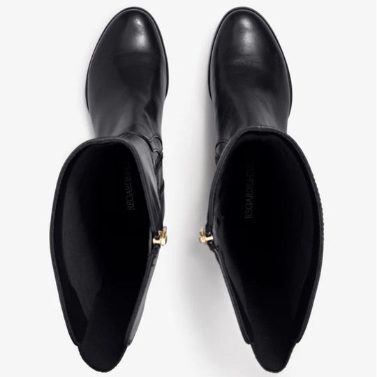 Regarde Le Ciel JOLENE Black Leather Knee-High Boots