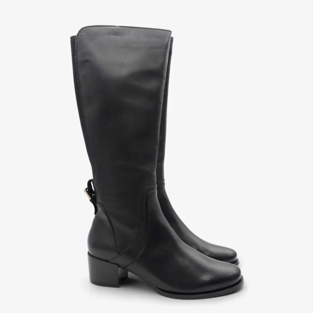 Regarde Le Ciel JOLENE Black Leather Knee-High Boots