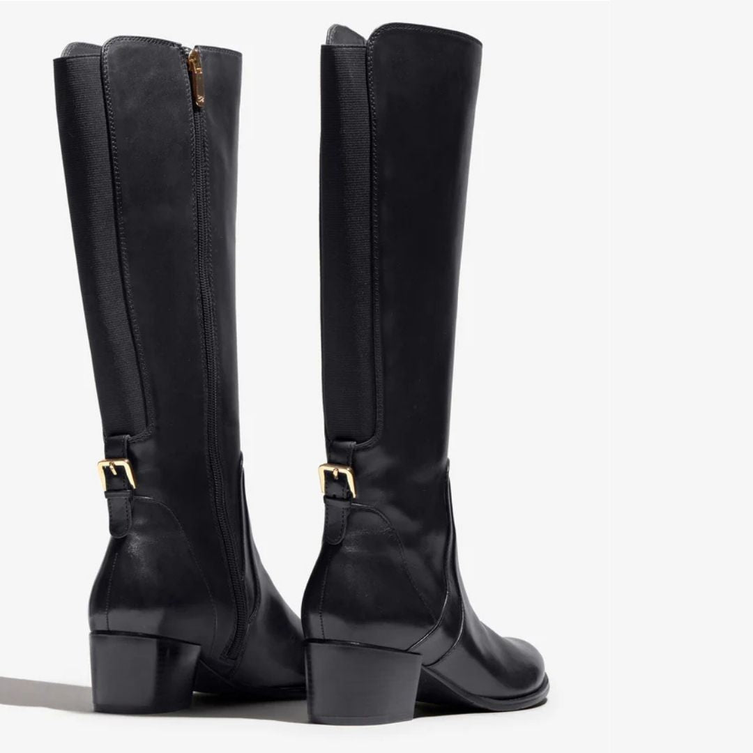 Regarde Le Ciel JOLENE Black Leather Knee-High Boots