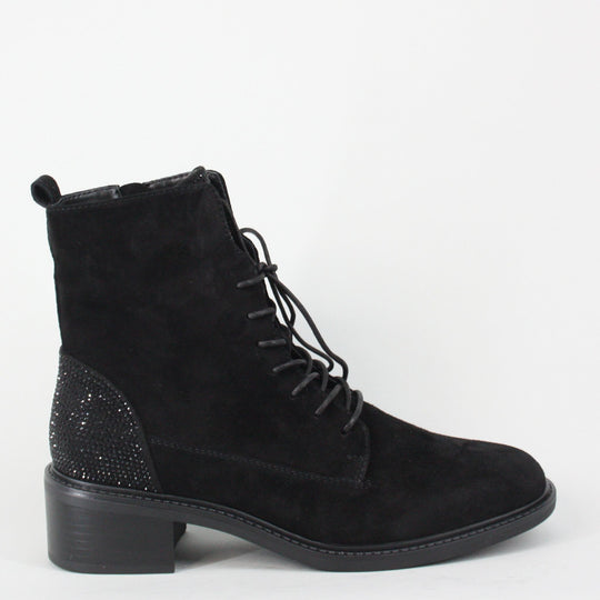 Regarde Le Ciel MOIRA Black Suede Ankle Boots