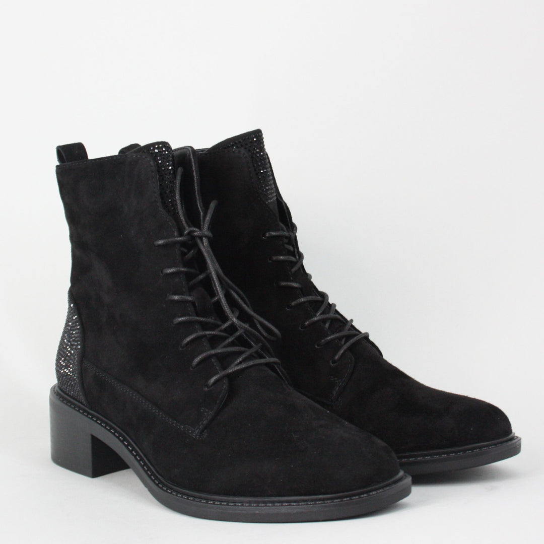 Regarde Le Ciel MOIRA Black Suede Ankle Boots