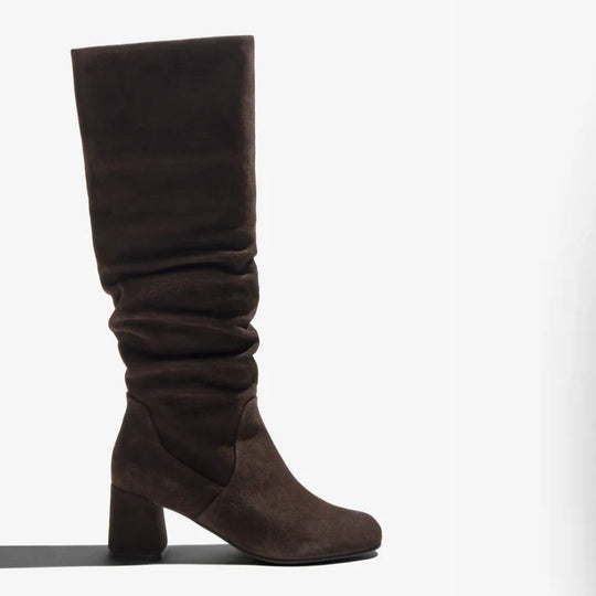 Regarde Le Ciel NEVA Brown Ruffle Knee-High Boots