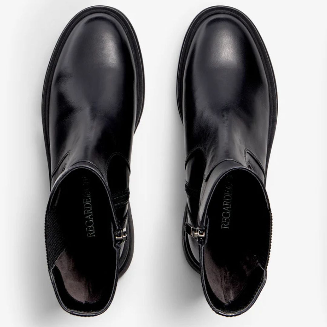 Regarde Le Ciel POLLY Black Leather Boots
