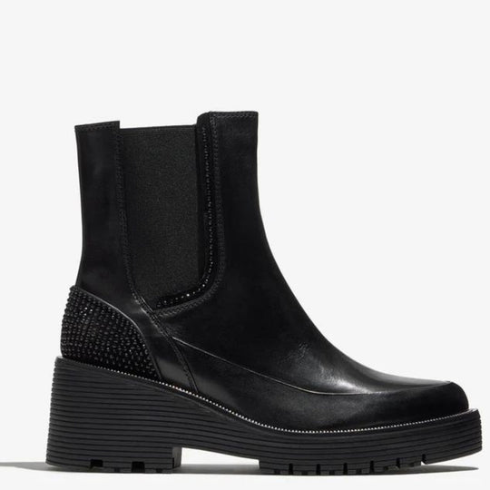 Regarde Le Ciel SADHY Black Leather Ankle Boots