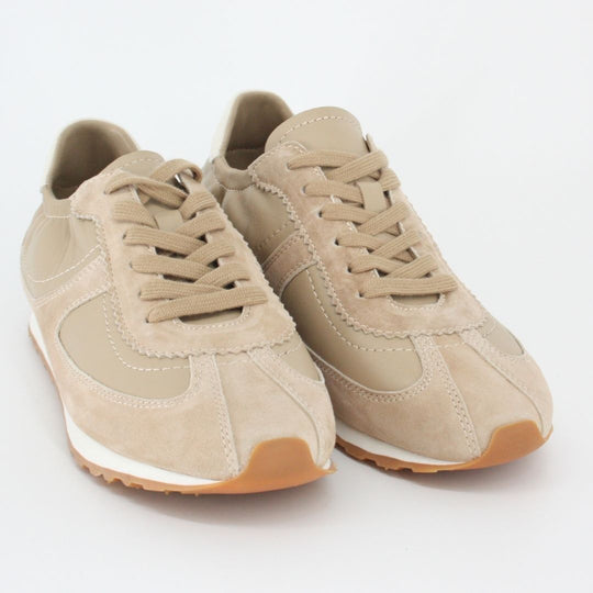 SAN REMO Beige Leather Trainers