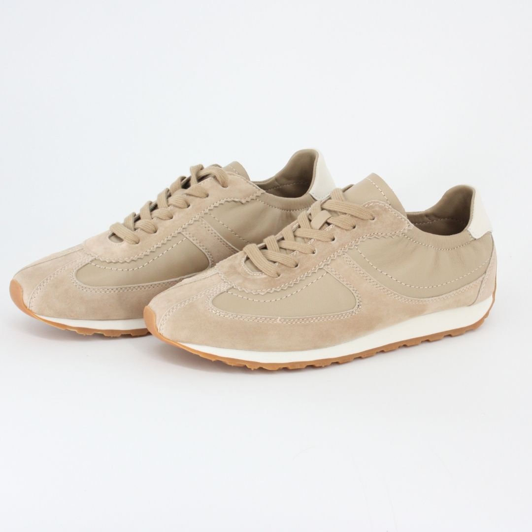 SAN REMO Beige Leather Trainers