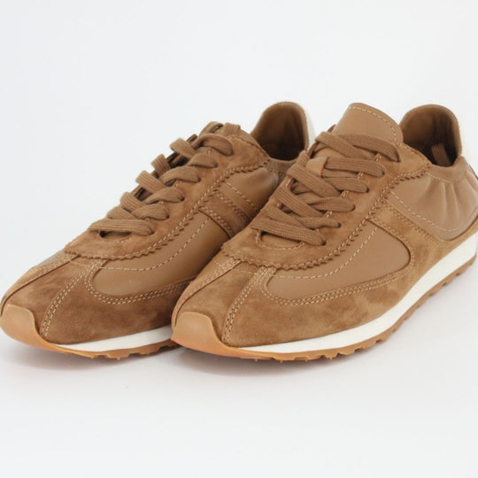 SAN REMO Caramel Leather Trainers