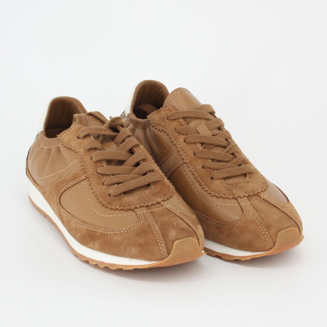SAN REMO Caramel Leather Trainers