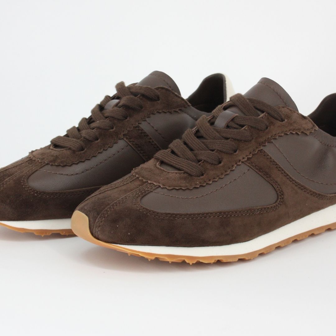 SAN REMO Chocolate Leather Trainers