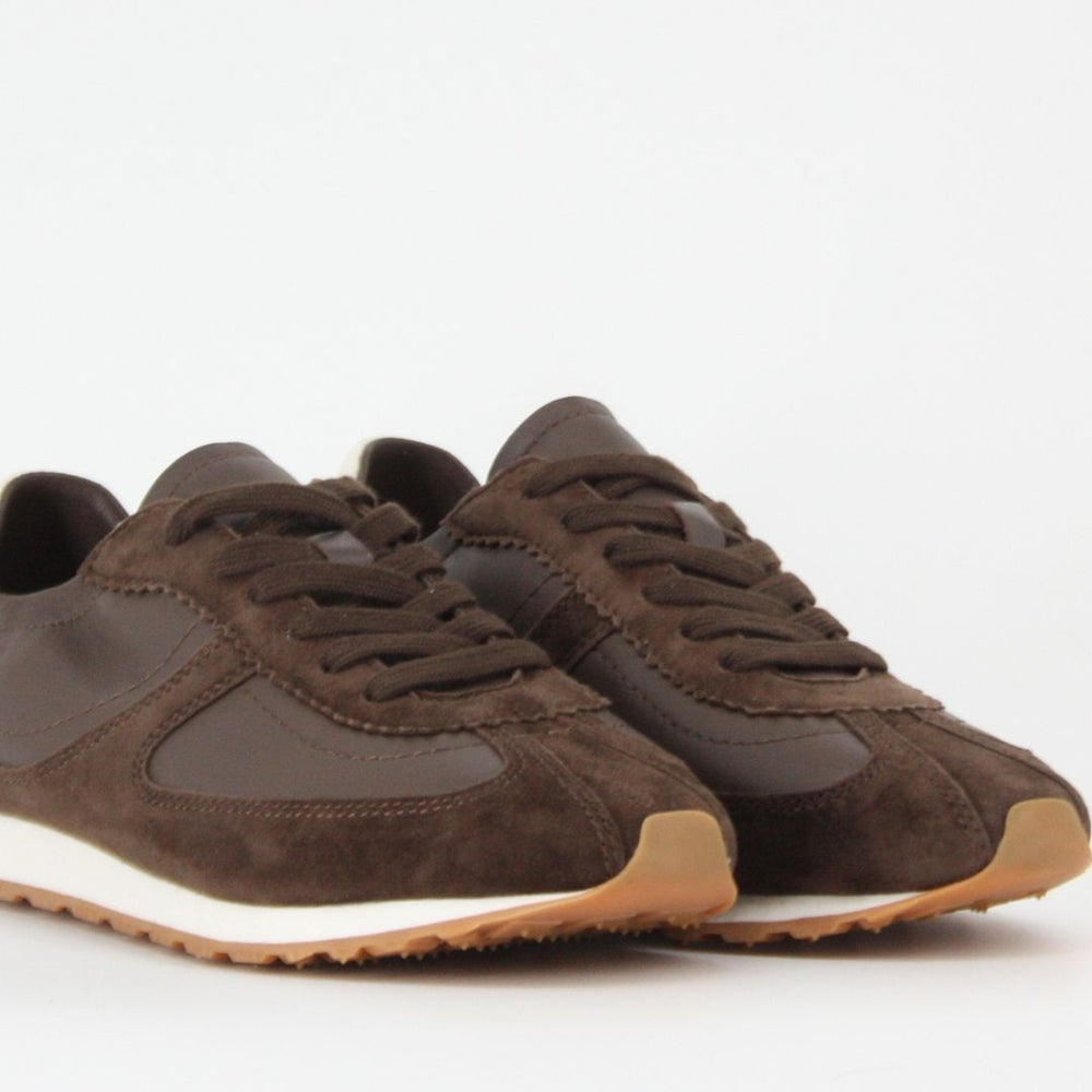SAN REMO Chocolate Leather Trainers