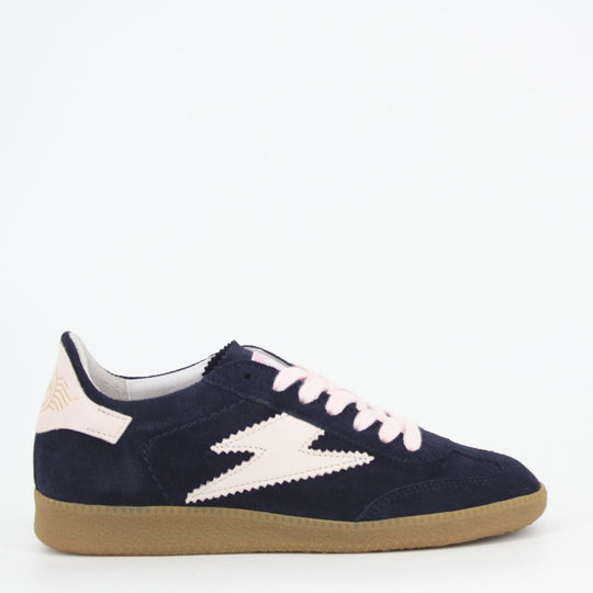 SMR23 ASLAN Navy & Pink Suede Trainers