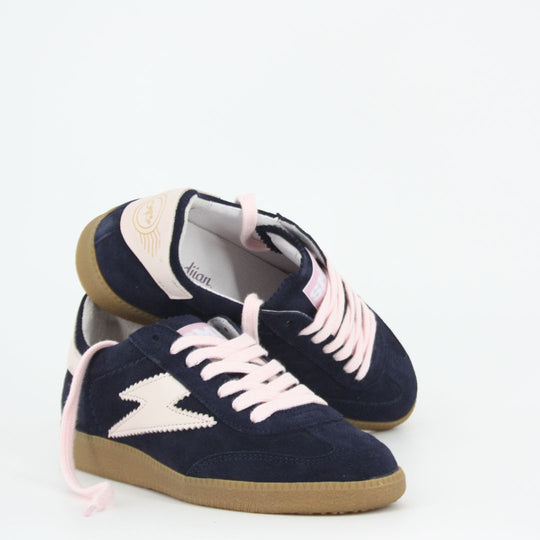 SMR23 ASLAN Navy & Pink Suede Trainers