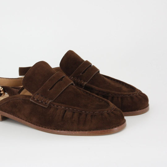 San Remo PALERMO Chocolate Suede Slingback Loafer