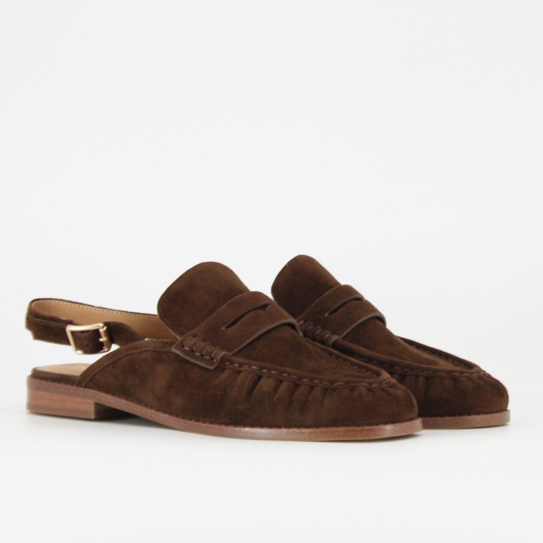 San Remo PALERMO Chocolate Suede Slingback Loafer