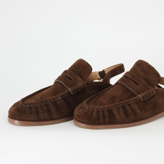 San Remo PALERMO Chocolate Suede Slingback Loafer