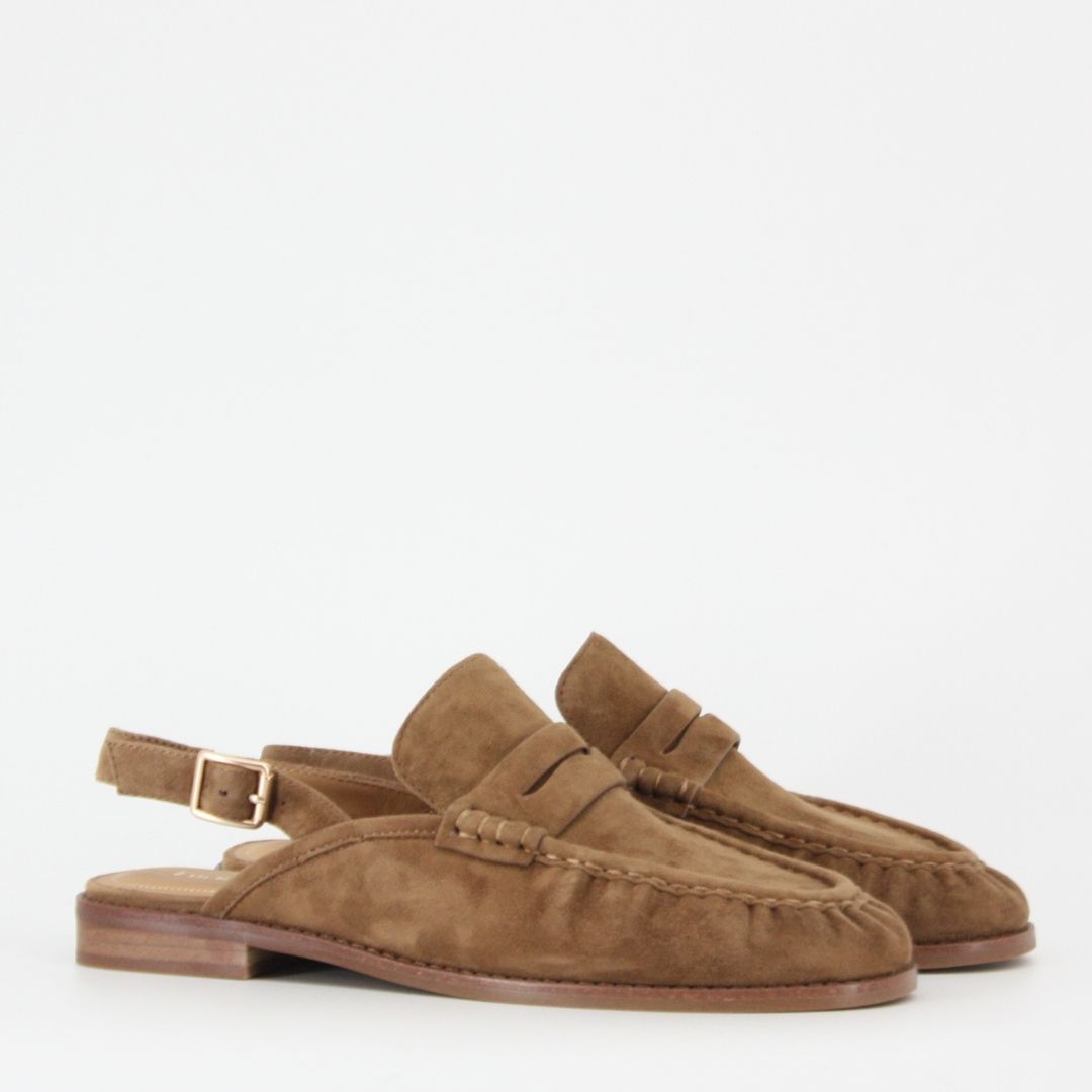 San Remo PALERMO Latte Suede Slingback Loafer