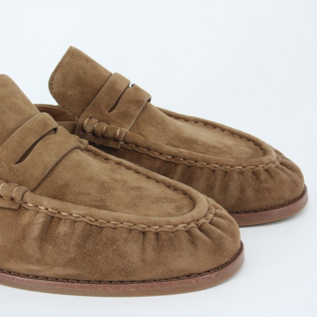 San Remo PALERMO Latte Suede Slingback Loafer