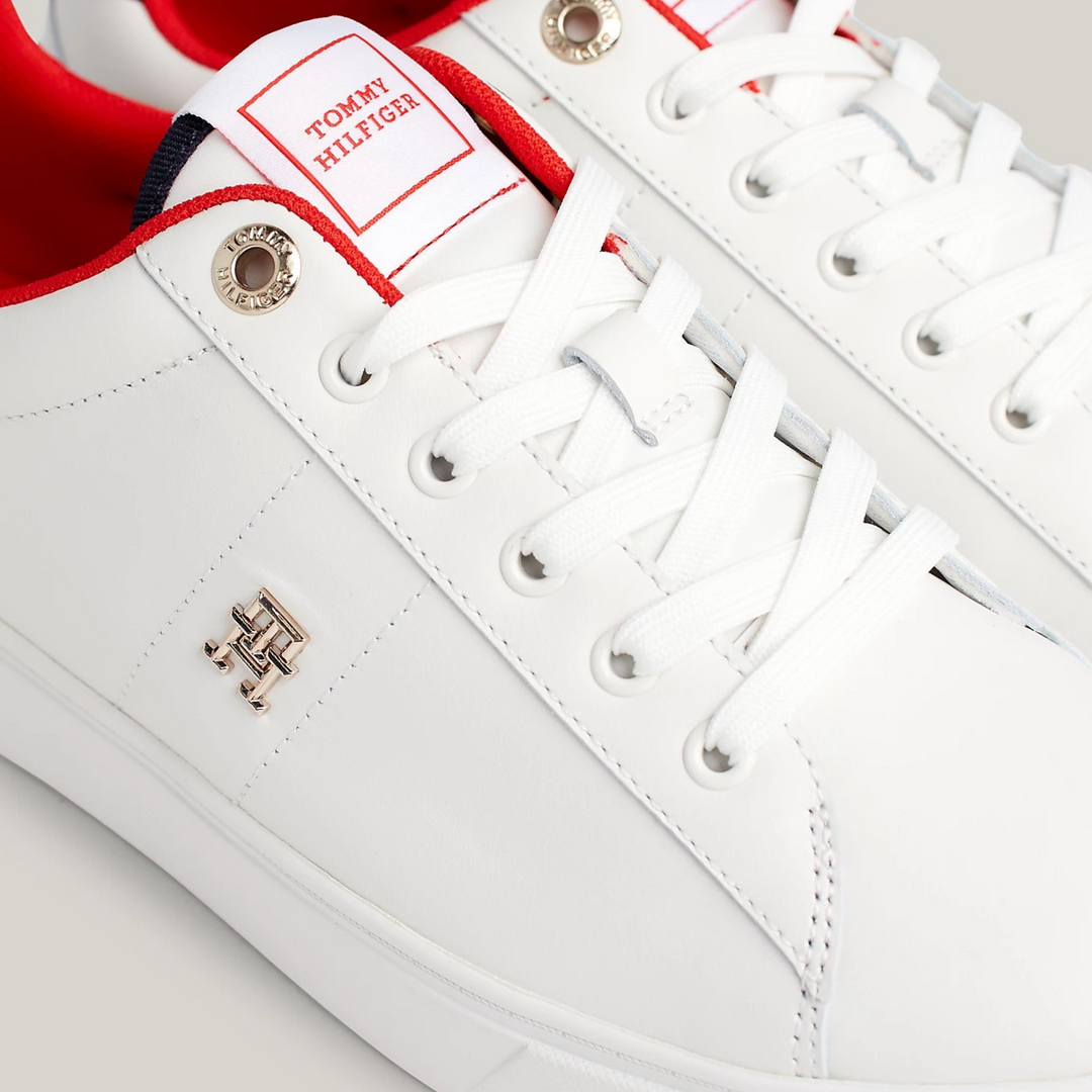 Tommy Hilfiger ESSENTIAL ELEVATED Ecru, Red & Navy Court Sneakers