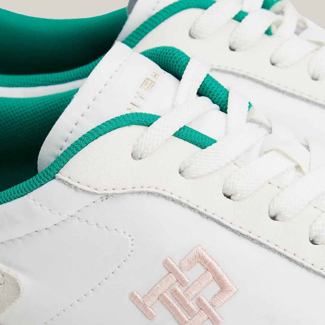 Tommy Hilfiger HERITAGE Green & Pink Court Sneakers