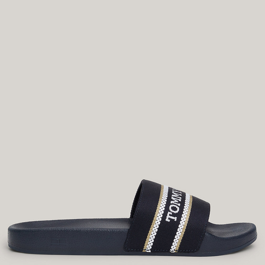 Tommy Hilfiger LOGO STRAP Webbing Navy Pool Slides