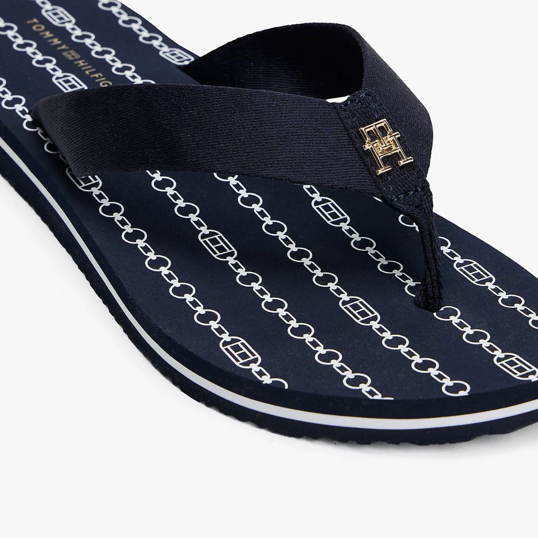 Tommy Hilfiger Monogram WEBBING Logo Navy Flip-Flops