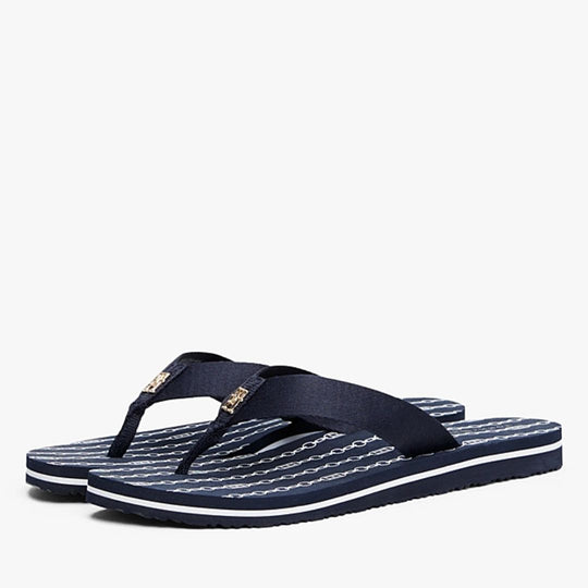 Tommy Hilfiger Monogram WEBBING Logo Navy Flip-Flops