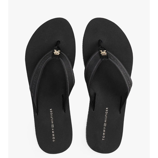 Tommy Hilfiger WEBBING Tonal Logo Black Flip-Flops