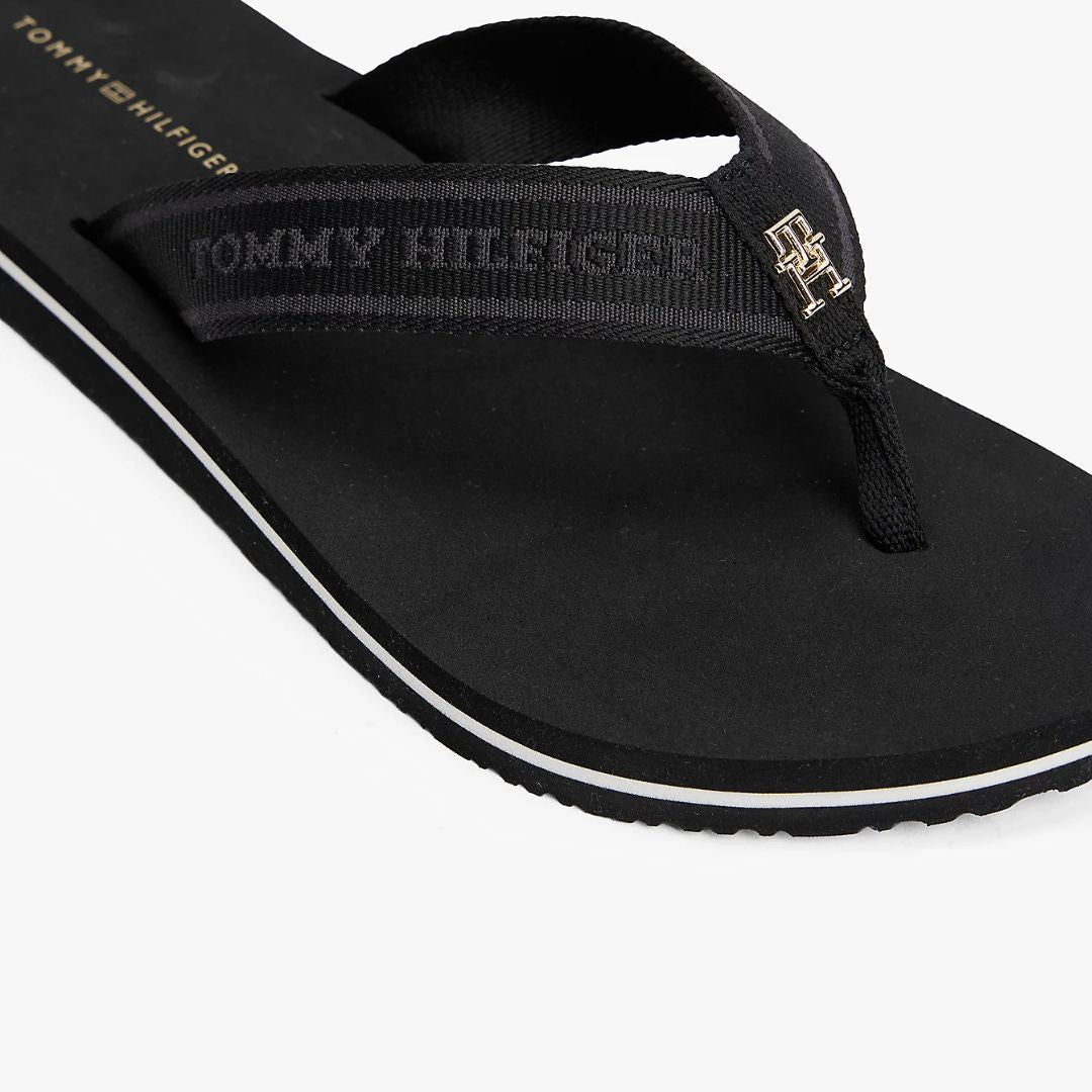 Tommy Hilfiger WEBBING Tonal Logo Black Flip-Flops
