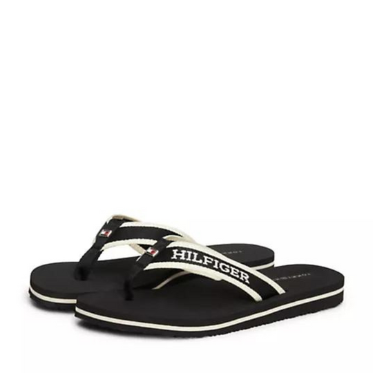 Tommy Hilfiger Webbing Pool Slide Black Flip-Flops