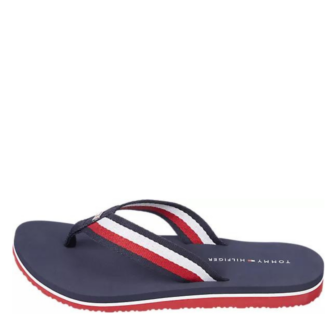 Tommy Hilfiger Webbing Pool Slide Navy, Red & White Flip-Flops