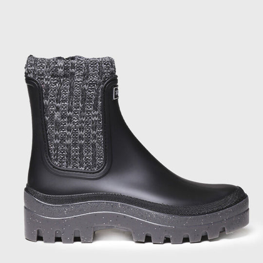 Toni Pons CAMOS Black Sock Welly Boots