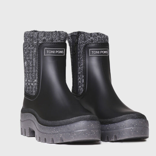 Toni Pons CAMOS Black Sock Welly Boots