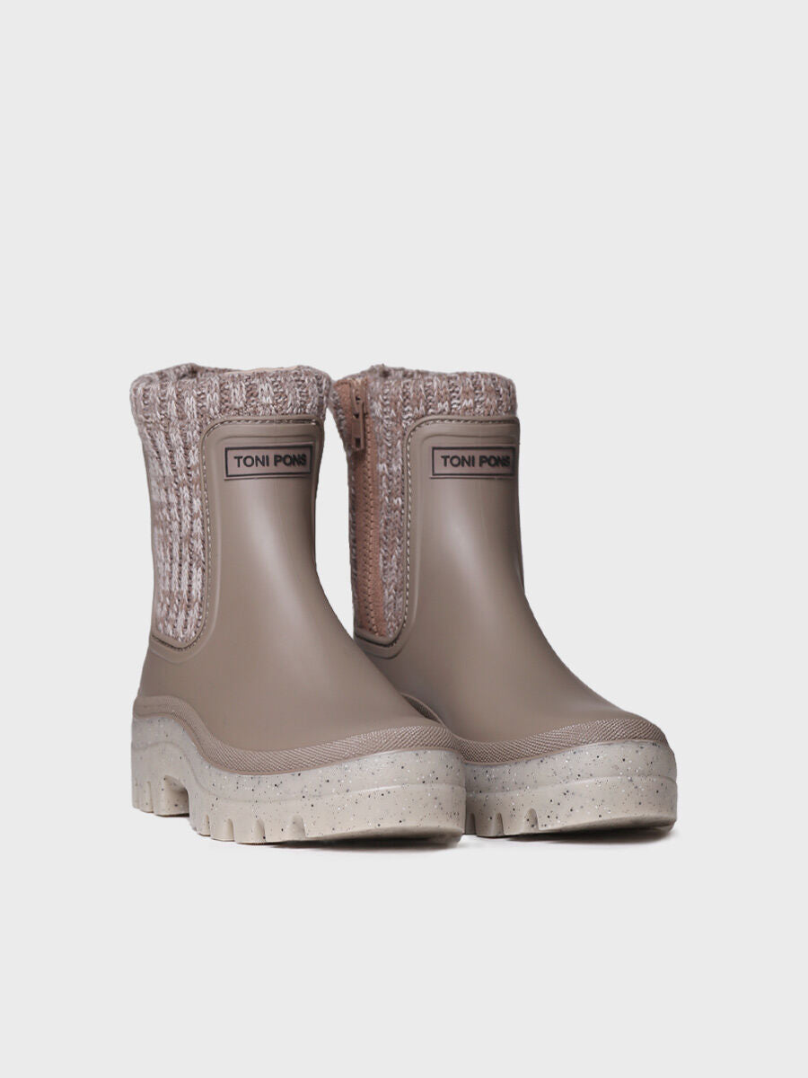 Toni Pons CAMOS Taupe Sock Welly Boots