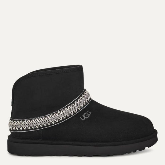 UGG Classic Mini Crescent Black Boots