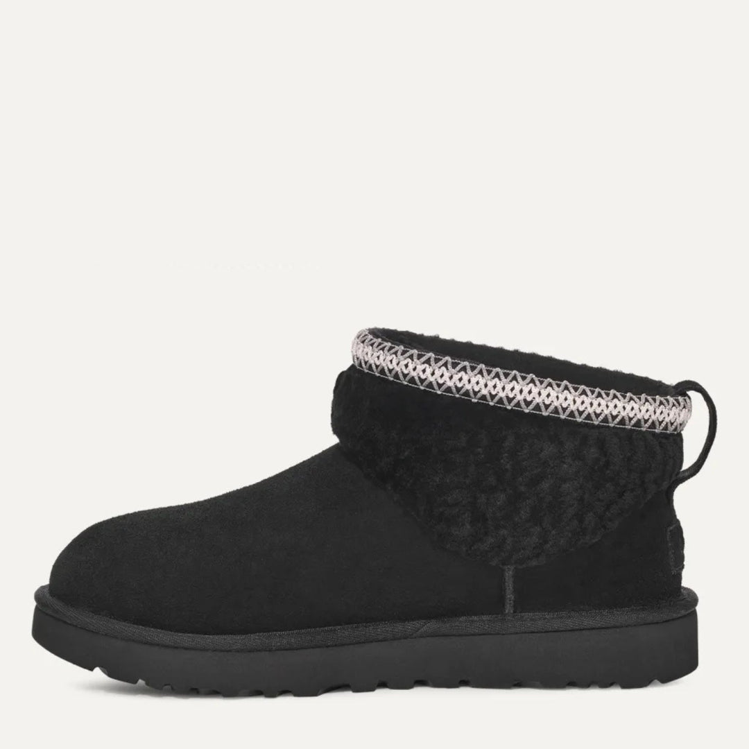 UGG Classic Ultra Mini Maxi Curly Black Boots