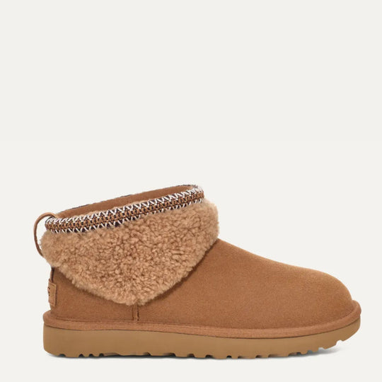 UGG Classic Ultra Mini Maxi Curly Chestnut Boots