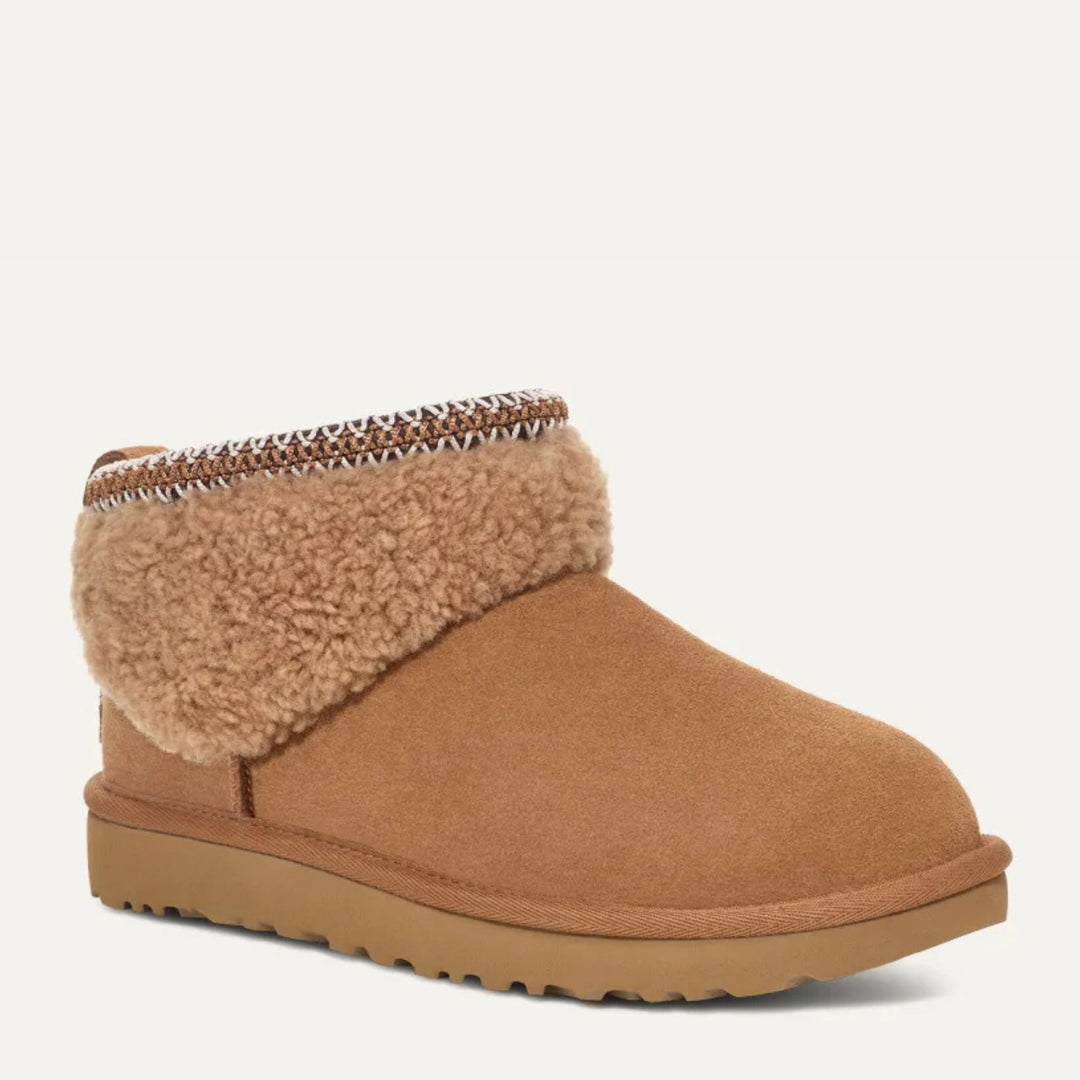 UGG Classic Ultra Mini Maxi Curly Chestnut Boots