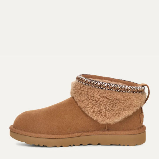 UGG Classic Ultra Mini Maxi Curly Chestnut Boots